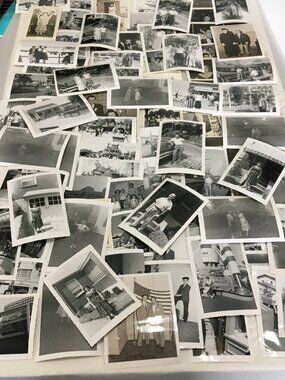 Vintage black and white colorized photo picture lot people places